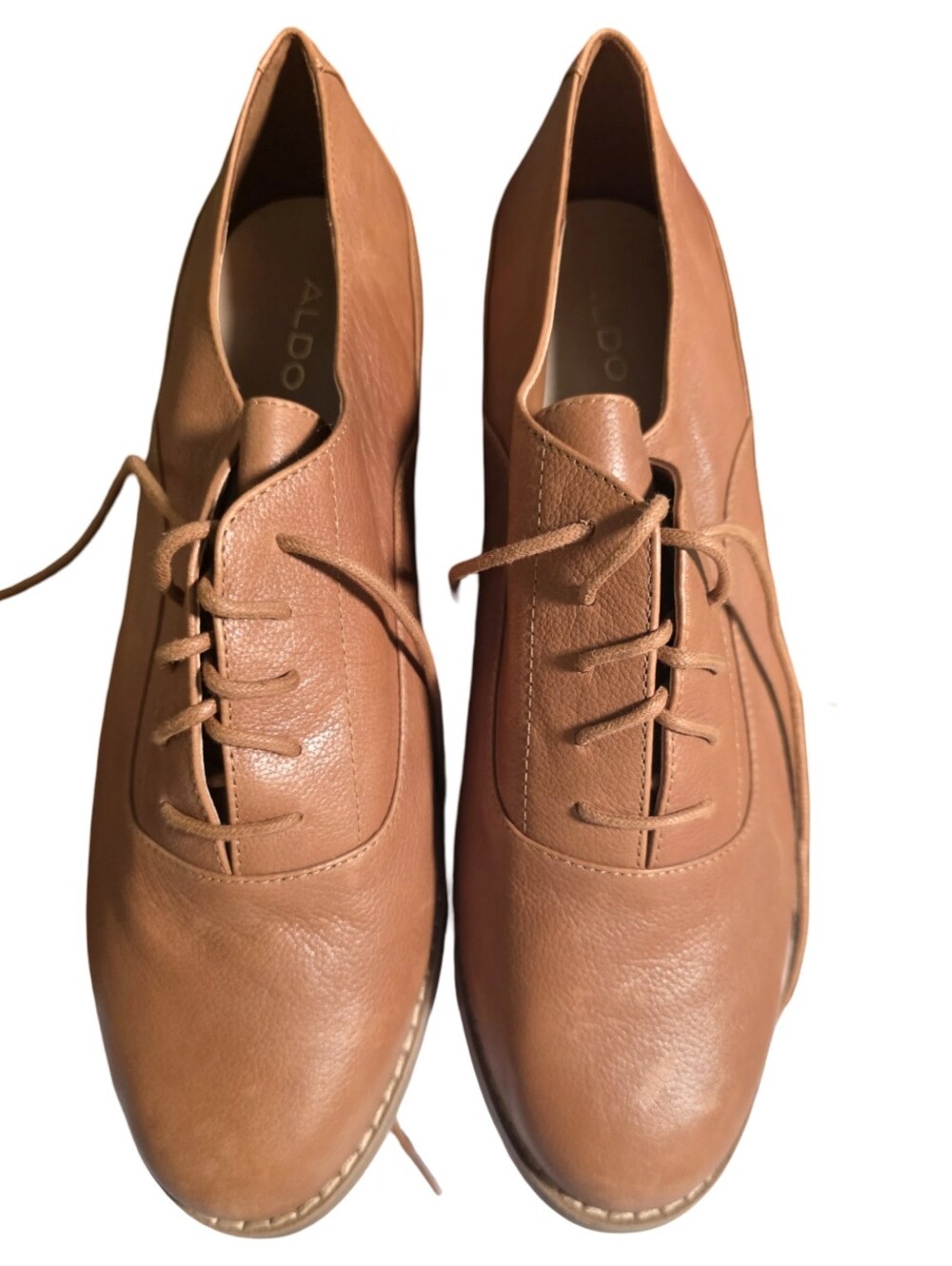 Aldo Leather Oxford Shoes Women Brown Lace Up Dress Casual Comfort Size US 10 M